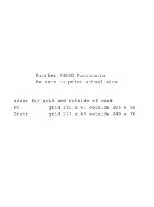 Brother Kh800 Punchcards