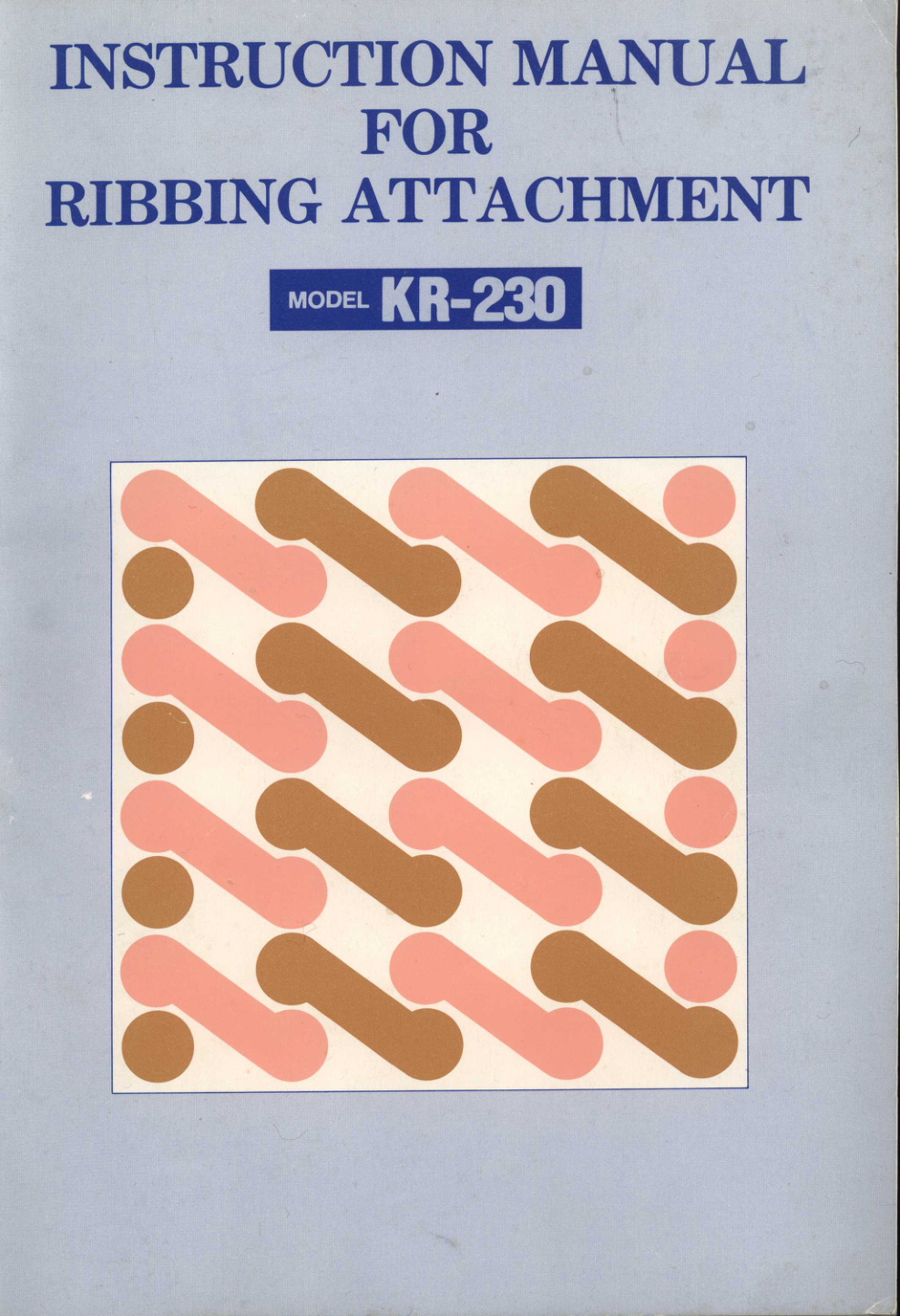 Brother Kr230 Ribber User Guide