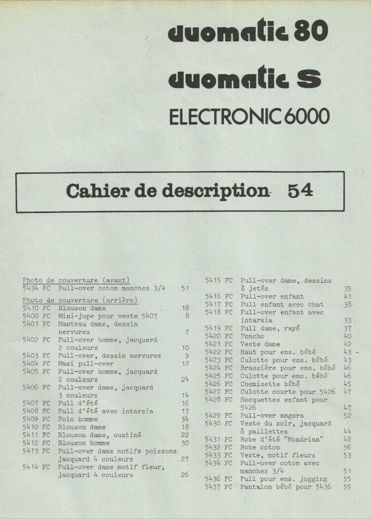 Passap 54 Pattern Book Passap 54 Pattern Book