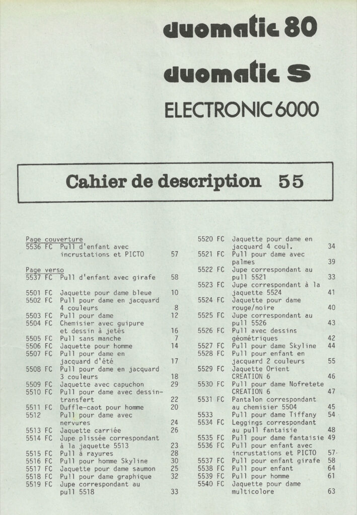 Passap 55 Pattern Book Passap 55 Pattern Book