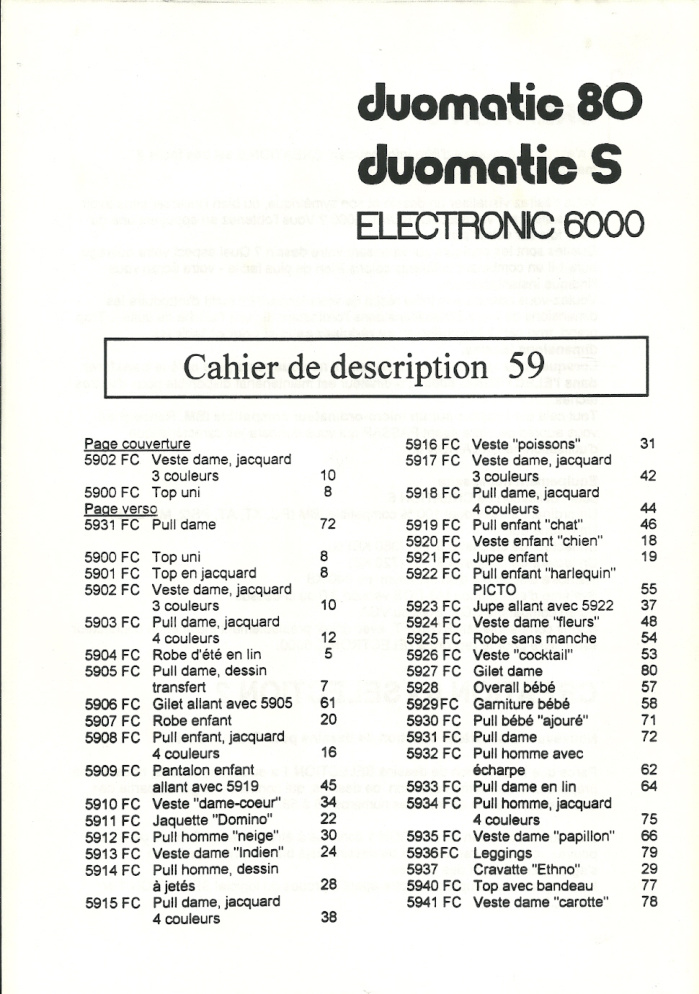 Passap 59 Pattern Book Passap 59 Pattern Book