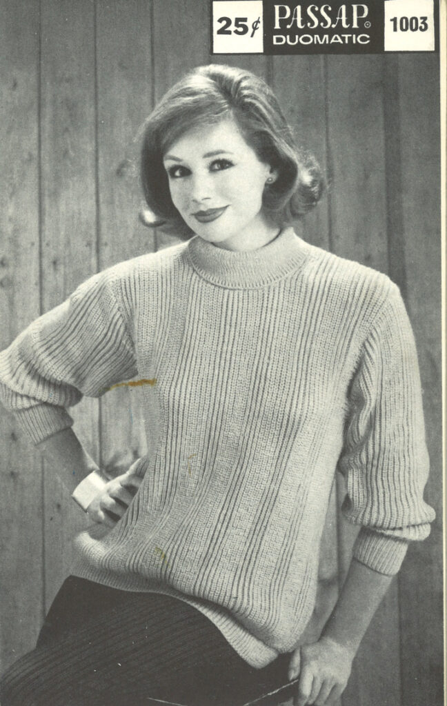 Passap Duomatic Pattern 1003 Ladys Beatnic Sweater Passap Duomatic Pattern 1003 Ladys Beatnic Sweater