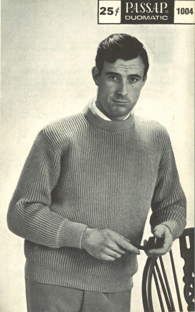 Passap Duomatic Pattern 1004 Mans Fishermans Rib Sweater Passap Duomatic Pattern 1004 Mans Fishermans Rib Sweater