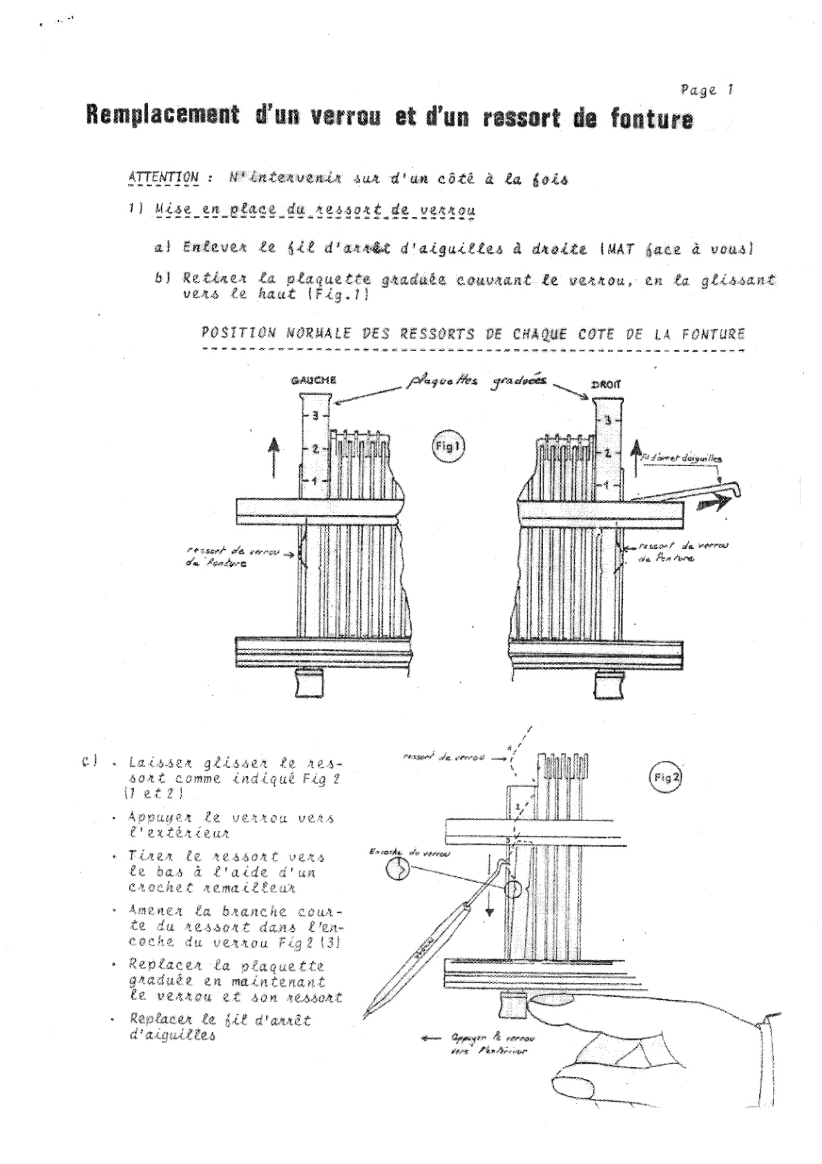 Needle Retaining Spring Phildar Verrou Replacing The Needle Retaining Spring Service Manual ...