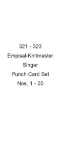 Silver Reed-Singer Sk321 - 323 Punchcards