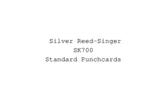 Silver Reed-Singer Sk700 Standard Punchcards