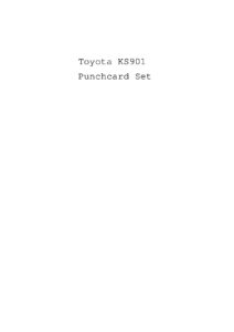 Toyota Ks901 Punchcard Set