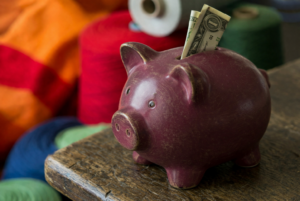 machine knitting piggy bank